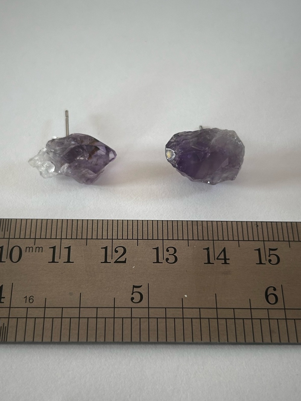 Amethyst Crystal Gemstone Earrings NWOT